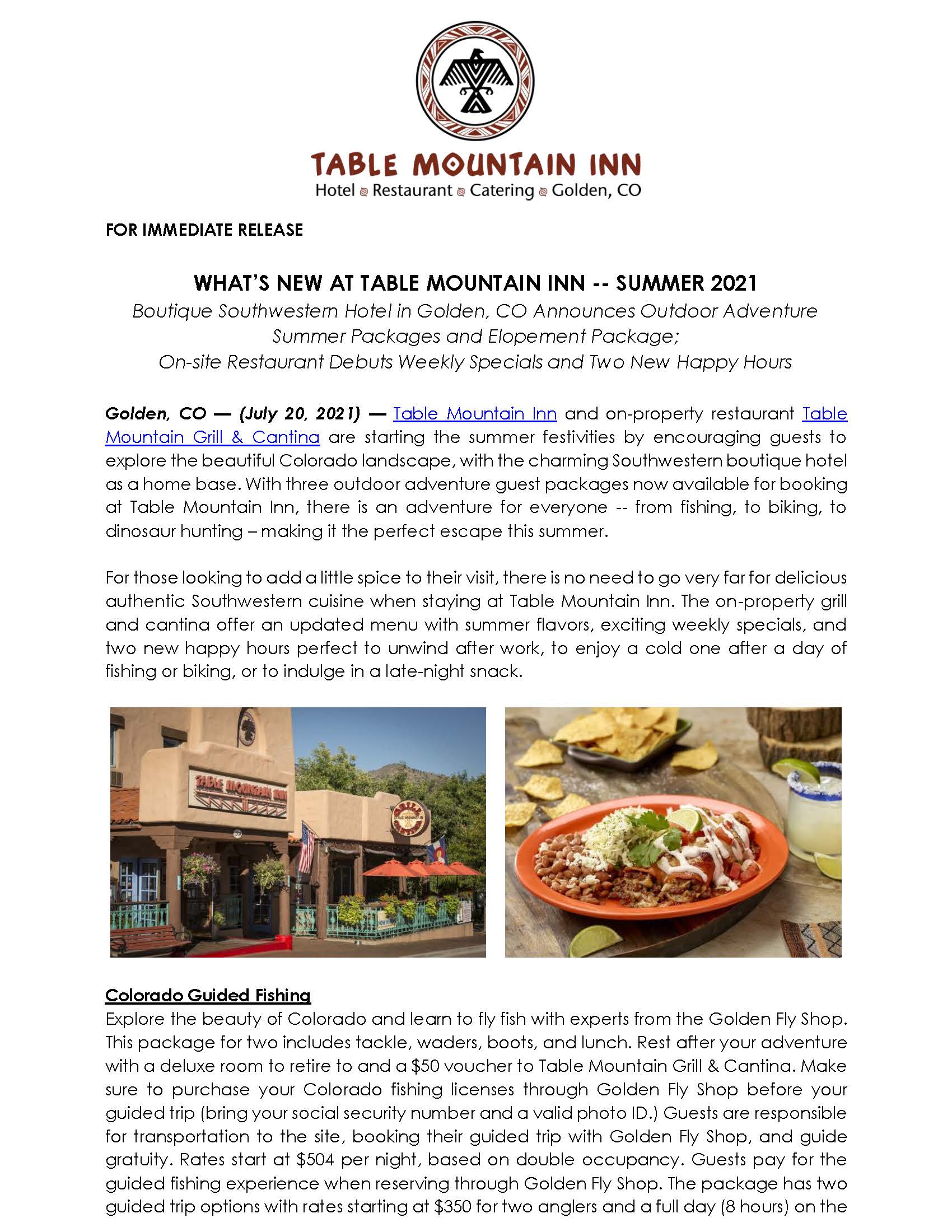 Table Mountain Inn Golden Colorado